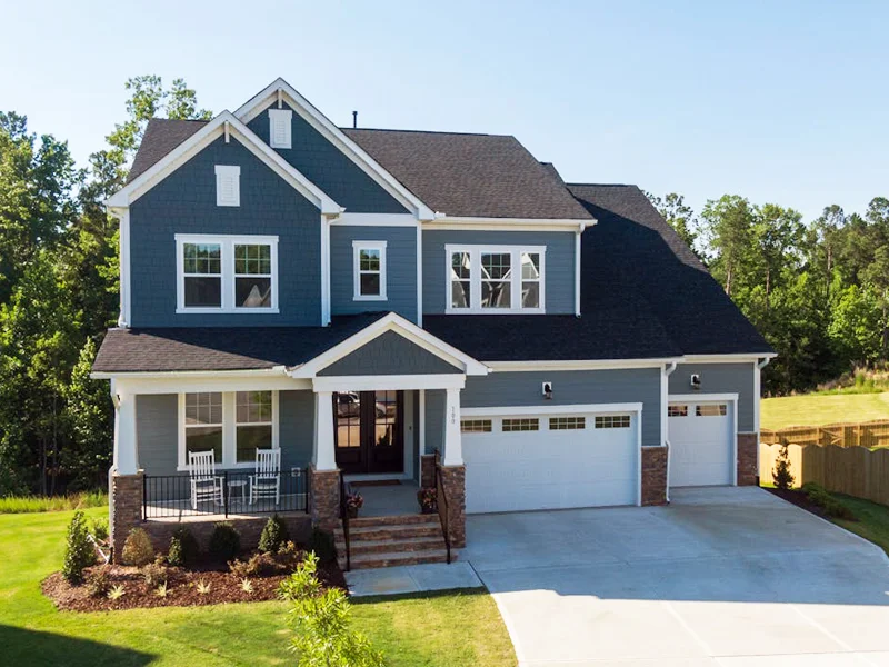 Gray two-story home with white trim in Surry County, VA
