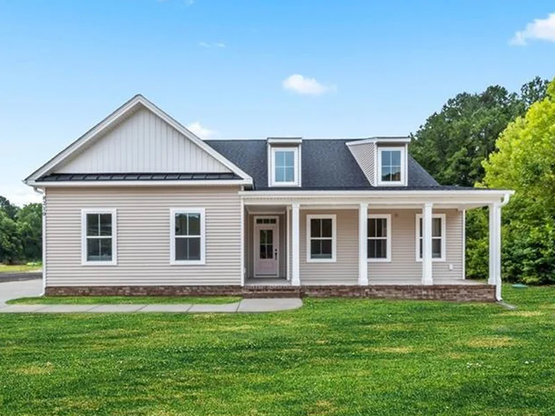 Single story New Construction Home with a front porch showing Homes for sale in Wakefield, VA
